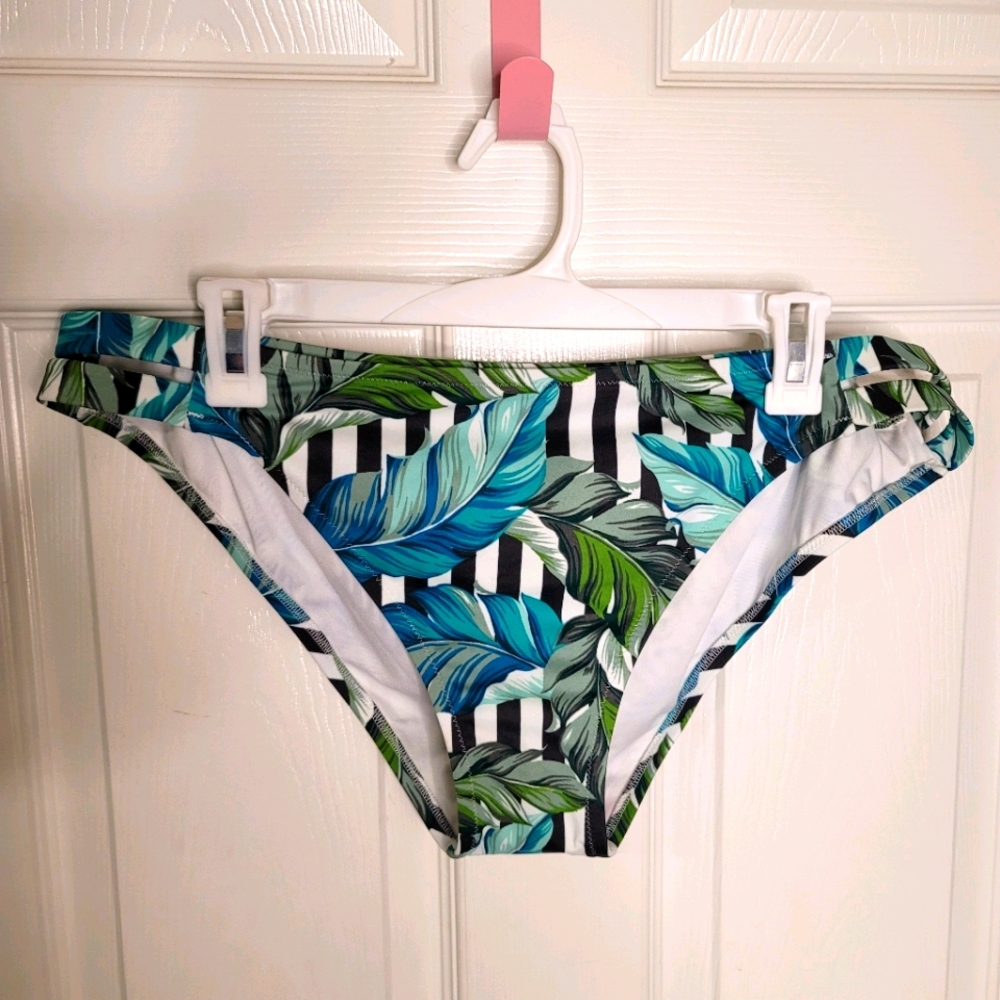 Shade & Shore striped palm bikini bottom - size L
